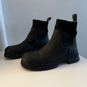 ZARA black rubber ankle boots